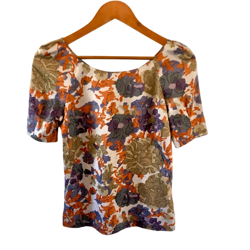 Comptoir Des Cotonniers Floral Blouse Silk Cotton blend European Size 34 US XS
